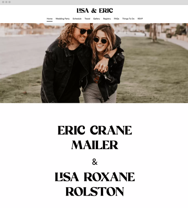 wedding website zola