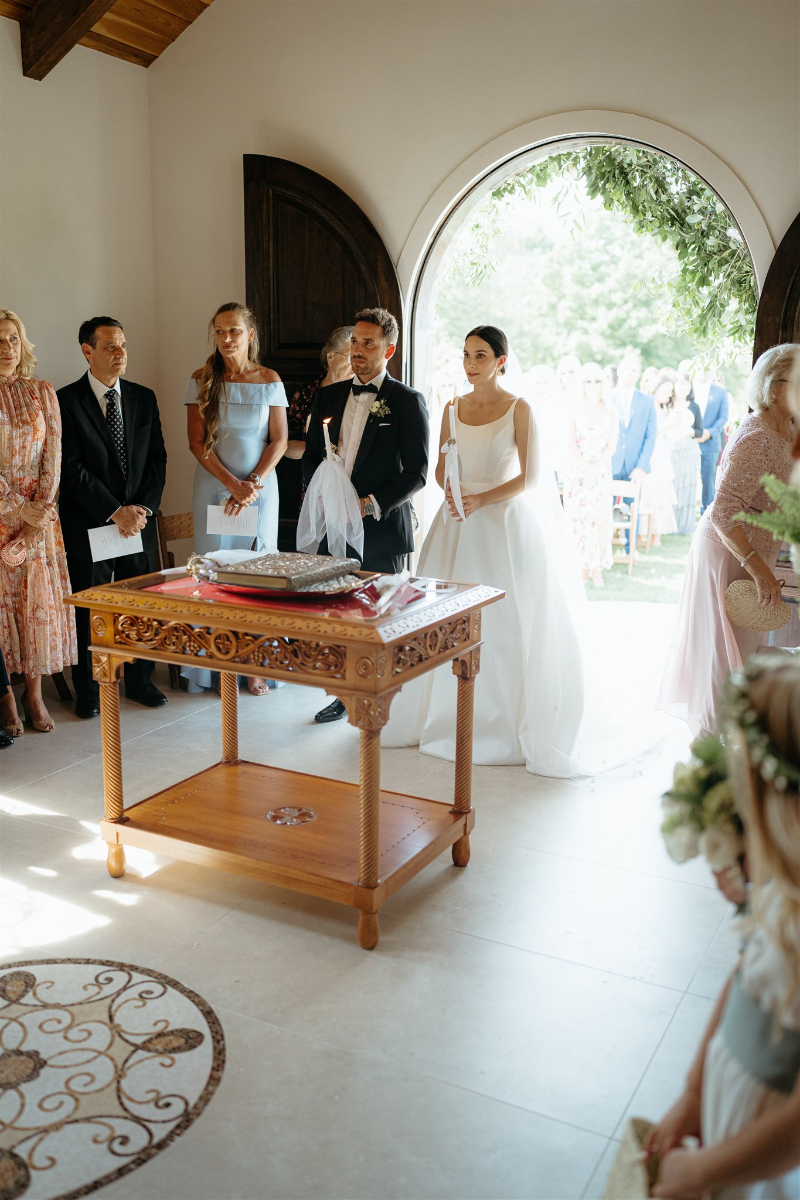 greek wedding ceremony at home wedding in NY