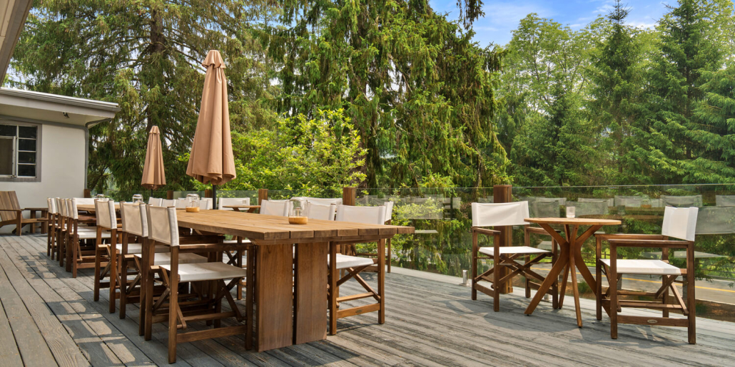 outdoor patio space at conover club at callicoon hills