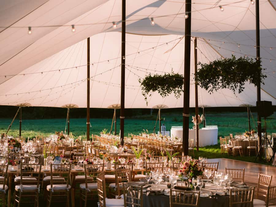 tent wedding hayfield Catskills -barn venue