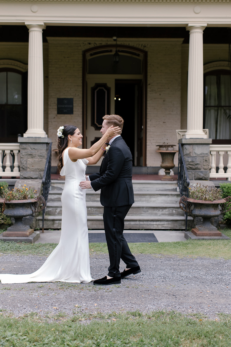 bride and groom first looks Hudson Valley wedding