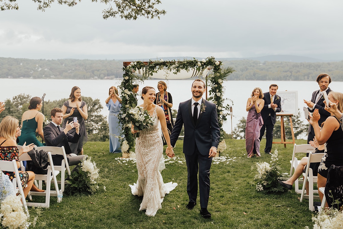 bride and groom just married at Southwood Estate