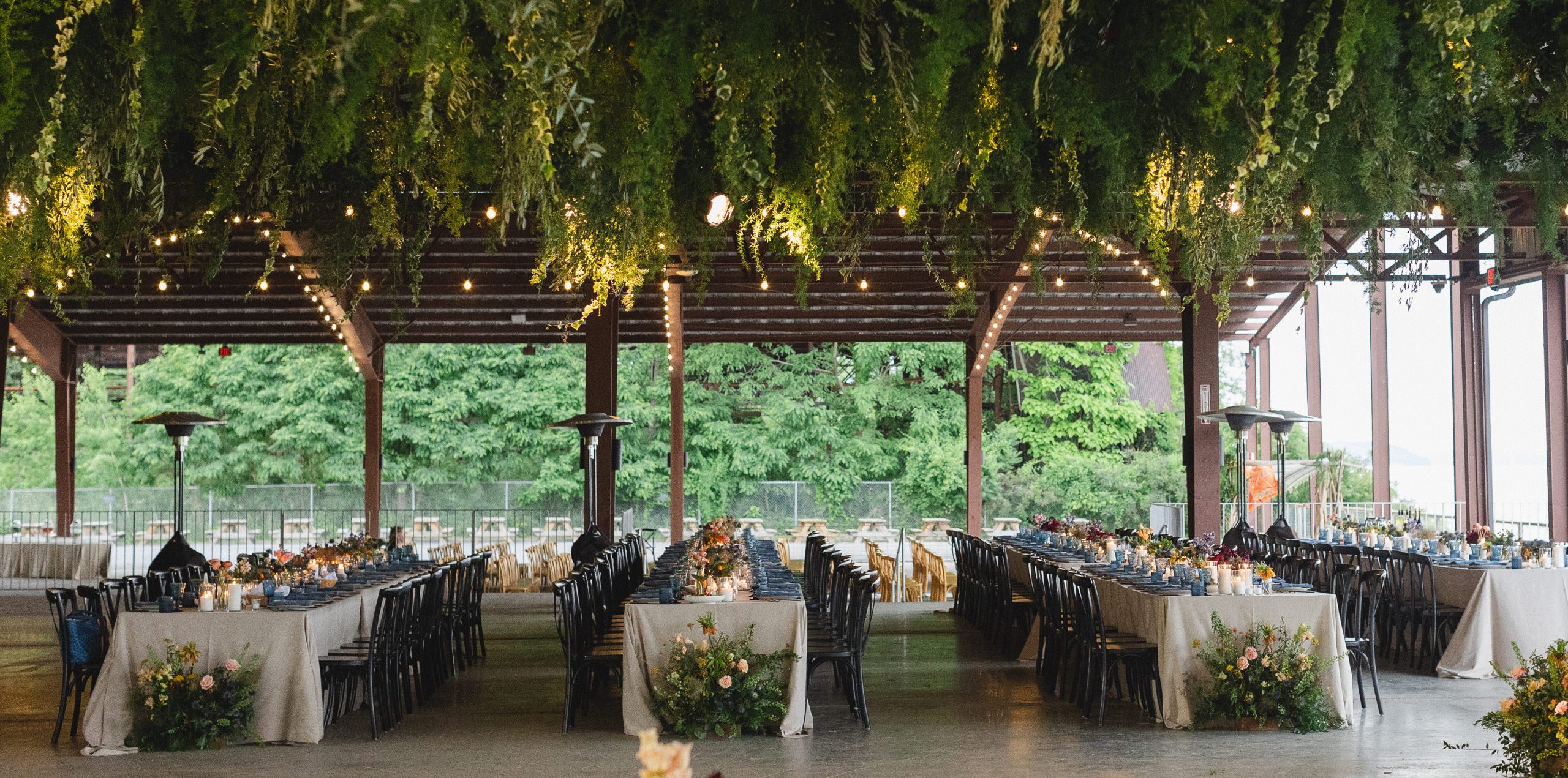 reception table set up at Ligerwood Pavilion - Hutton Brickyards