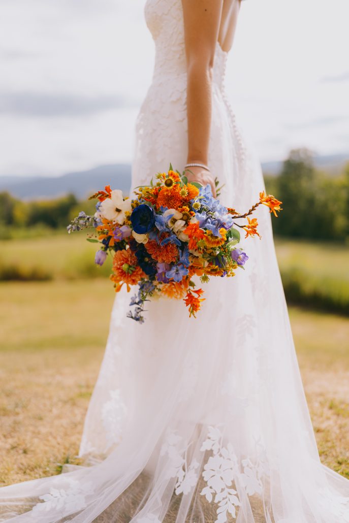 bouquet and bride - wedding at timber lake camp