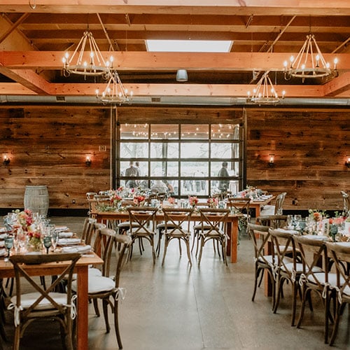 newport vineyards reception set up