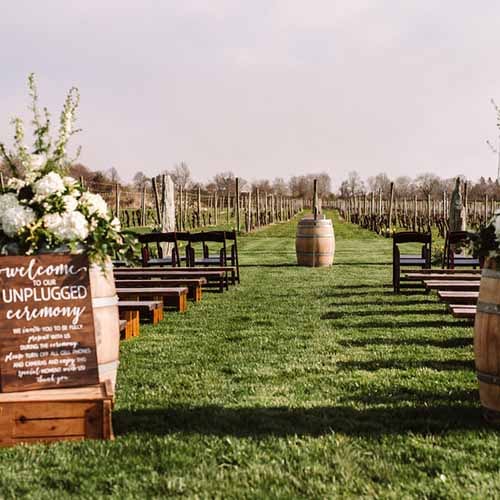 newport vineyards ceremony set up