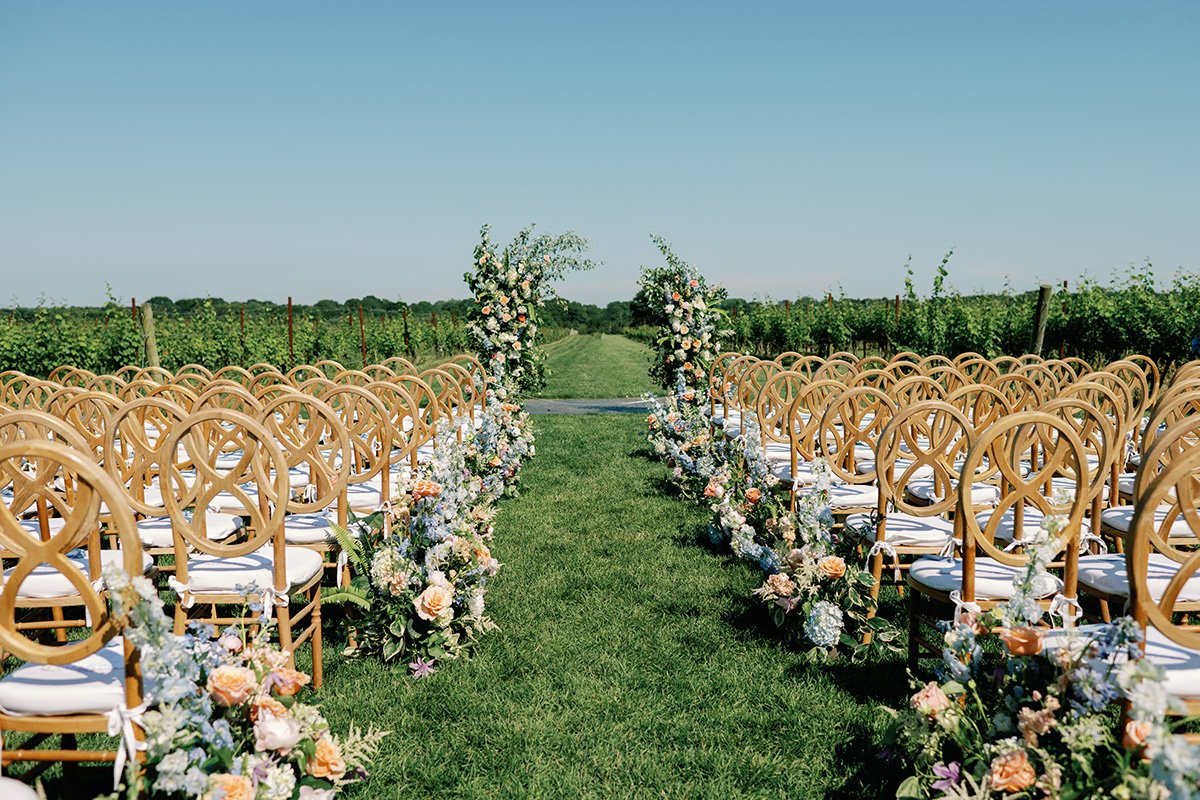 saltwater farm vineyards ceremony set up