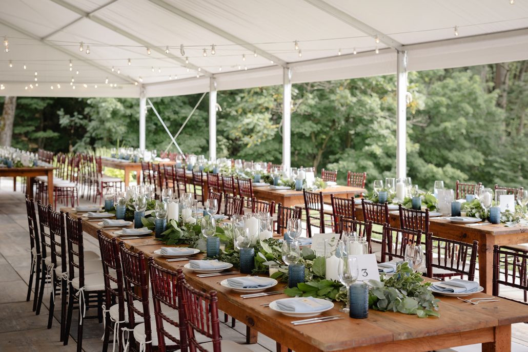 reception details at summer wedding at winbrooke in berkshires