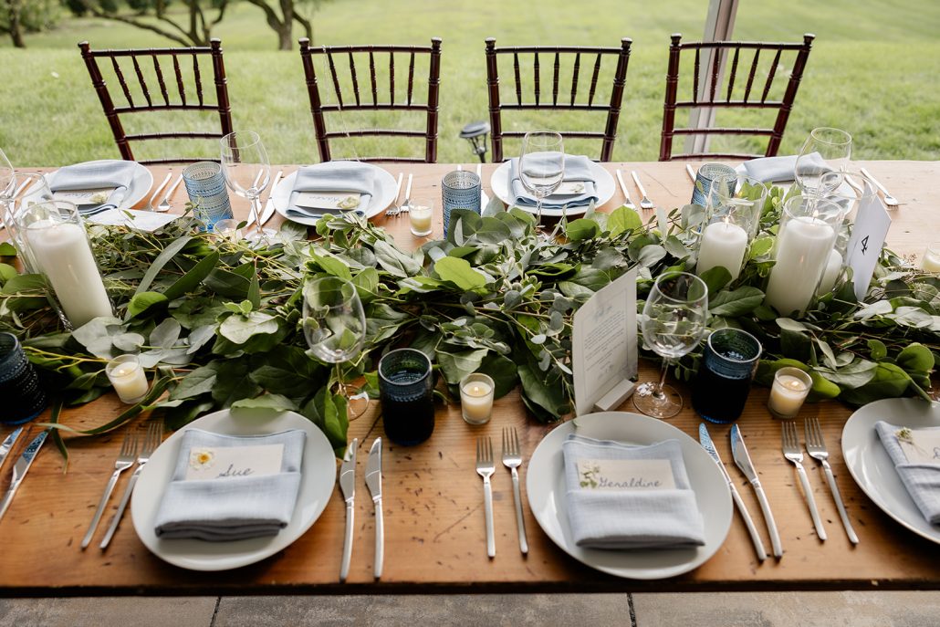 reception details at summer wedding at winbrooke in berkshires