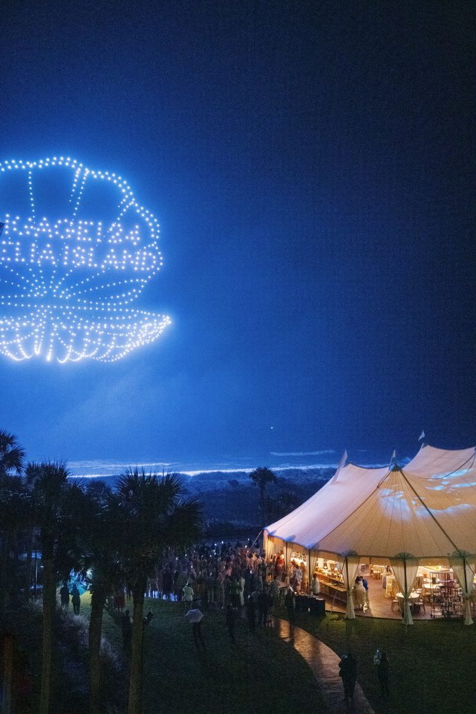 projector lights at the event on Amelia island