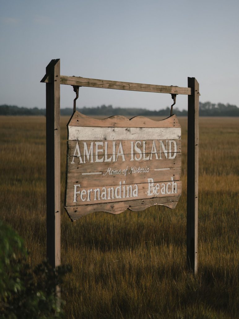 Ameila Island Beach Sign