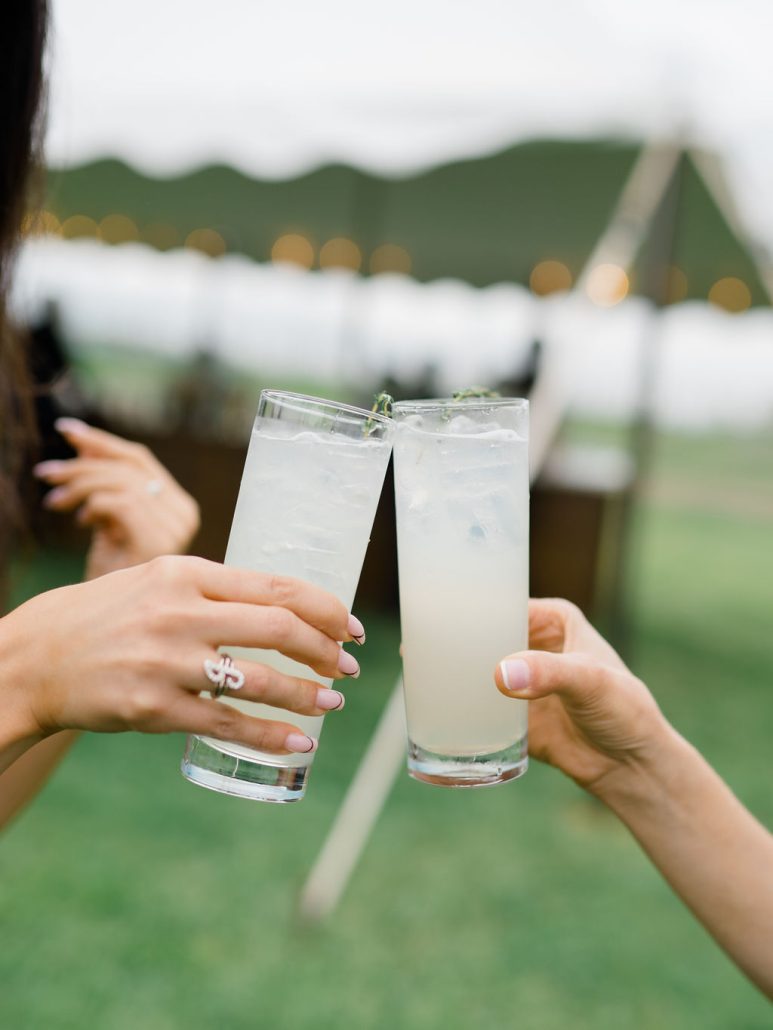 cheers signature cocktails at wedding