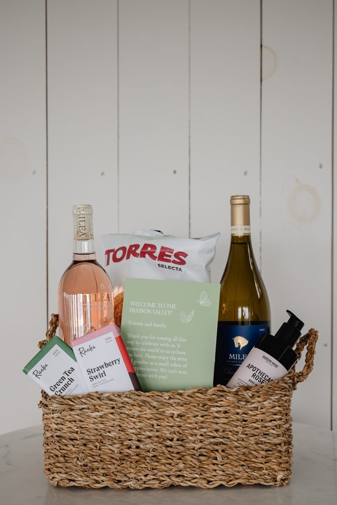 fun welcome basket for guests
