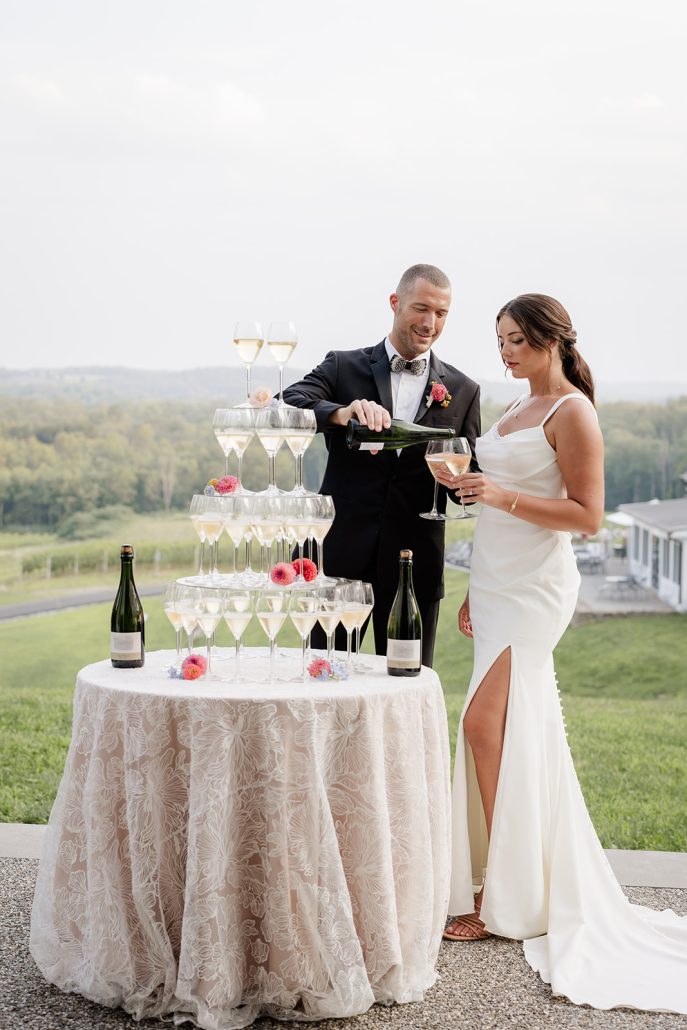Champagne toast at 2025 wedding trends
