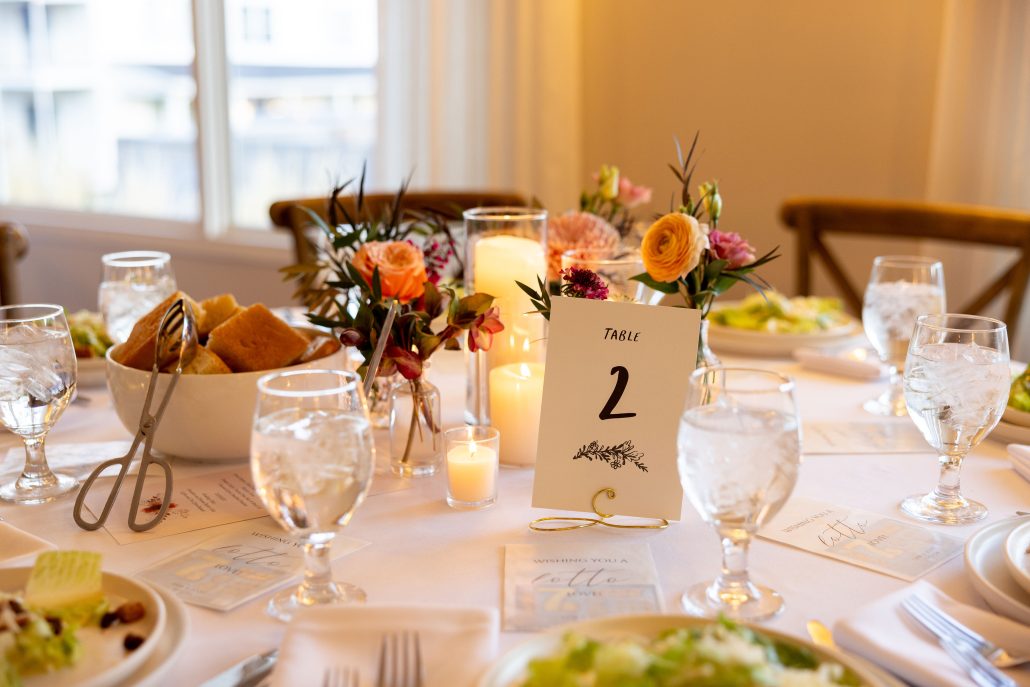 table settings at NY wedding Catskills