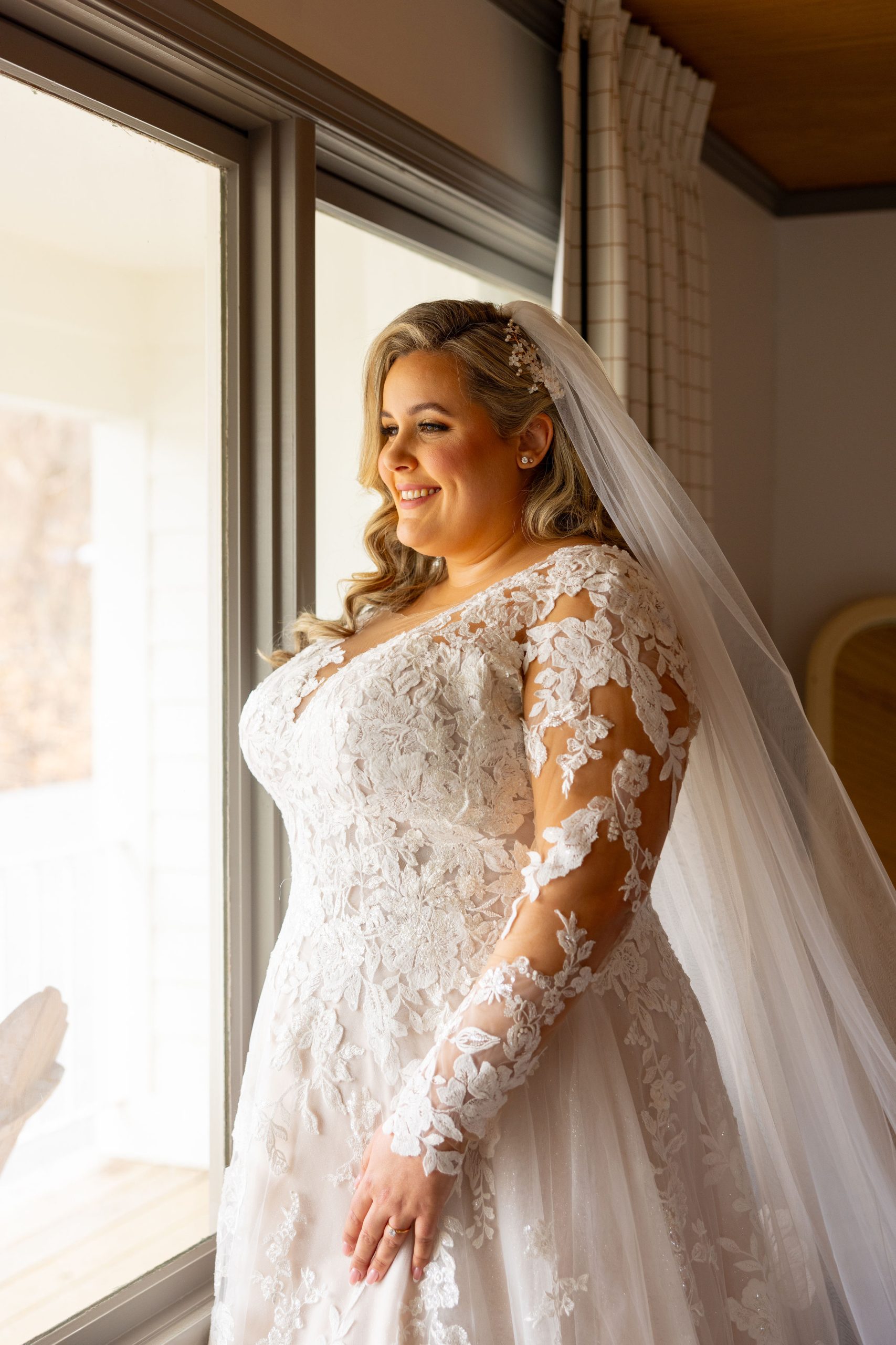 gorgeous lace dress on wylder windham wedding day