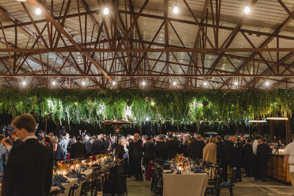 beautiful greenery with lighting at New York wedding