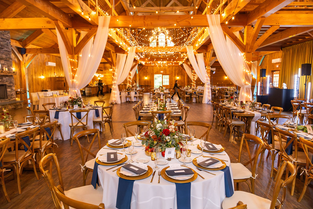 reception setup with luxury wedding decor