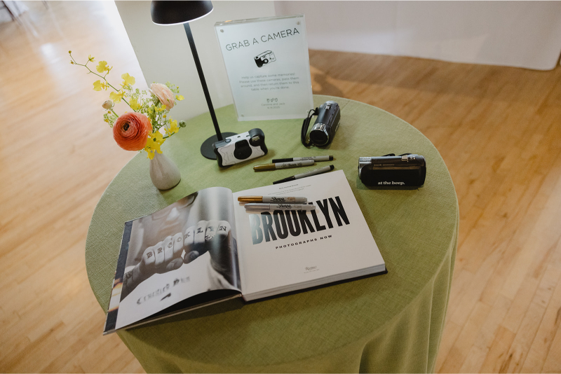 photo table at wedding