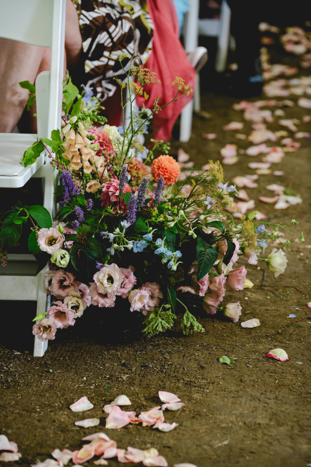 gorgeous floral arrangement at New York wedding ceremony.