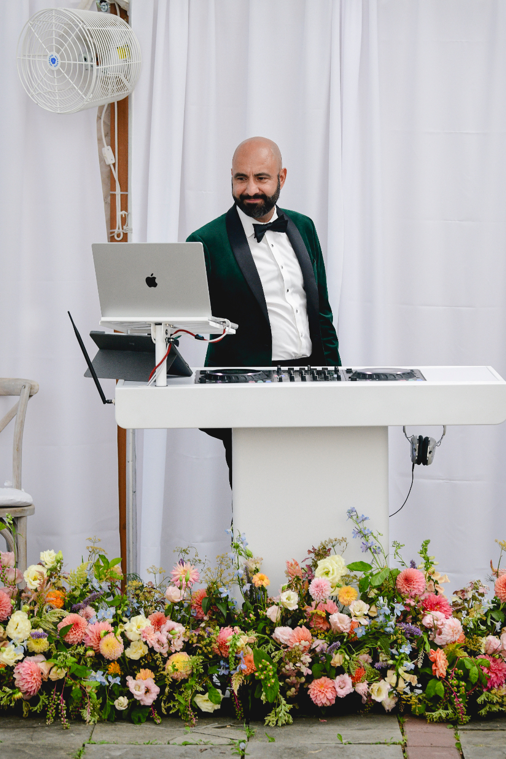 The DJ keeps the energy high on the dance floor at a Buttermilk Falls Inn wedding.
