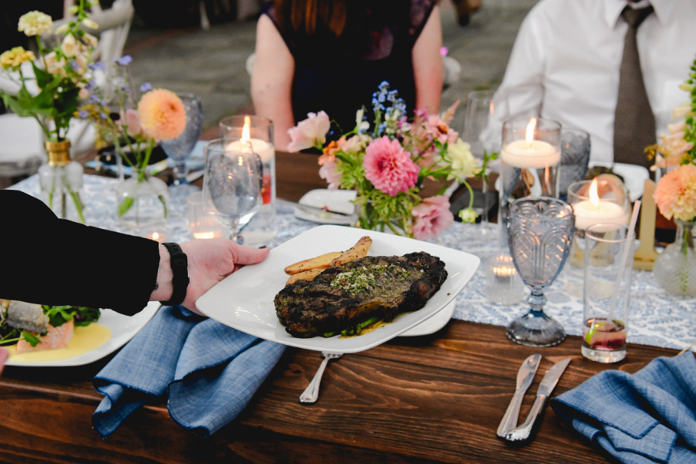 A beautifully presented dish served during the Buttermilk Falls Inn wedding dinner.