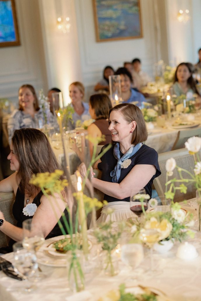Guests connecting over dinner at a Beacon NY wedding venue in the Hudson Valley