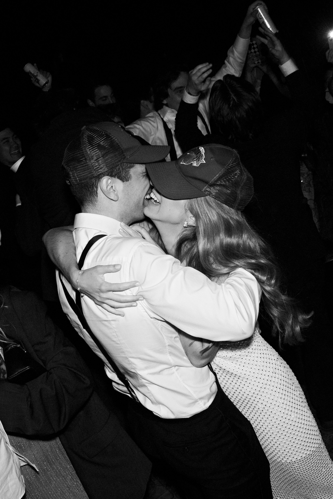 bride and groom having the time of their lives at their wedding after party in New York